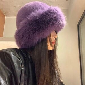 1pc Women's Luxury Fluffy Hat, Large, Thick Fluffy Trim, Warm Ear Cover,
